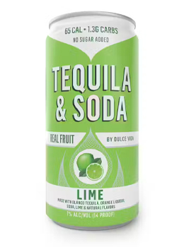 DULCE VIDA LIME TEQUILA AND SODA - 200ML 4 CANS
