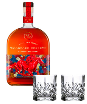 2024 WOODFORD RESERVE KENTUCKY DERBY - 1 LITER with 2 WATERFORD GLASSES                                                         