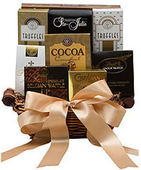 A CHOCOHOLIC'S DELIGHT GIFT BASKET                                                                                              