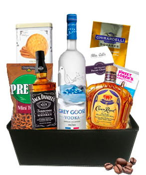 Alcohol Gifts  | Jack Daniel's-Crown Royal-Grey Goose | Baskets