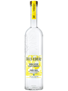 BELVEDERE VODKA - 750ML ORGANICS LEMON AND BASIL                                                                                