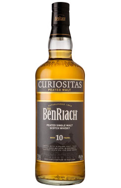 BENRIACH SCOTCH SINGLE MALT 10 YEAR CURIOSITAS - 750ML                                                                          