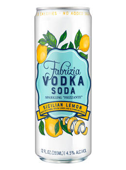 FABRIZIA SICILIAN LEMON VODKA SODA - 355ML 4 CANS