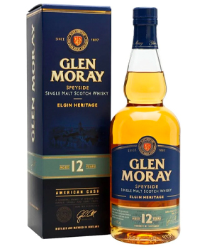 GLEN MORAY 12 YEAR OLD SINGLE MALT SCOTCH - 750ML                                                                               