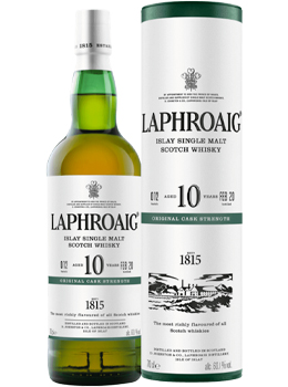 LAPHROAIG SCOTCH SINGLE MALT 10 YEAR OLD - 750ML CASK STRENGTH                                                                  