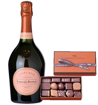 LA MAISON DU CHOCOLAT COFFRET WITH LAURENT PERRIER ROSE
