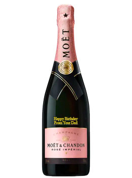 MOET & CHANDON ROSE IMPERIAL CHAMPAGNE - CUSTOM ENGRAVED