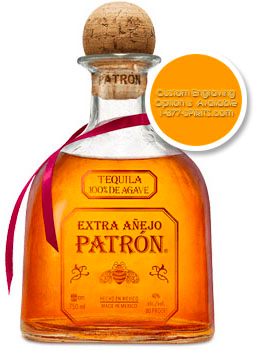 PATRON TEQUILA EXTRA ANEJO - CUSTOM ENGRAVED