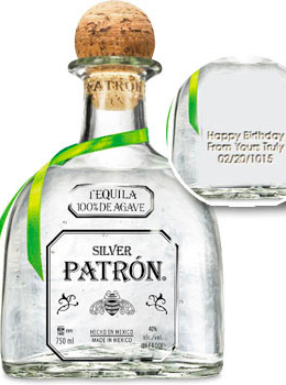 PATRON TEQUILA SILVER CUSTOM ENGRAVED