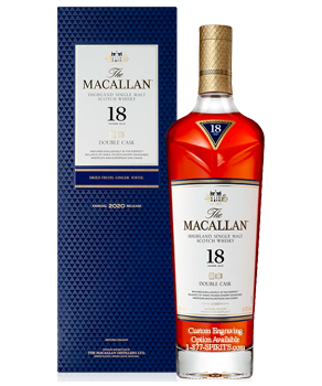 THE MACALLAN 18 YEAR OLD SINGLE MALT - 750ML DOUBLE CASK - CUSTOM ENGRAVED