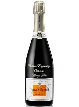 VEUVE CLICQUOT CHAMPAGNE DEMI-SEC -750ML CUSTOM ENGRAVED