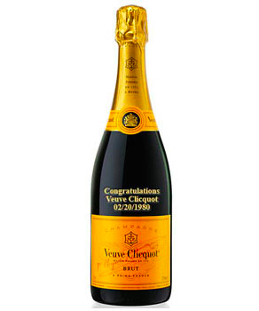 VEUVE CLICQUOT YELLOW LABEL CHAMPAGNE - 750ML CUSTOM ENGRAVED                                                                   