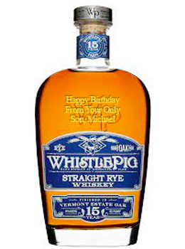 WHISTLEPIG STRAIGHT RYE WHISKEY 15 YEAR OLD - CUSTOM ENGRAVED                                                                   