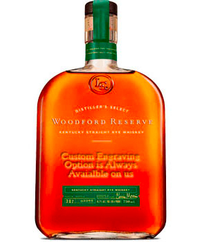 CUSTOM ENGRAVED WOODFORD RESERVE RYE WHISKEY DISTILLER'S SELECT