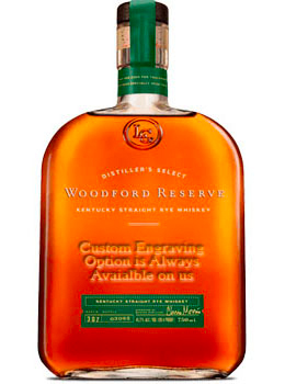 CUSTOM ENGRAVED WOODFORD RESERVE RYE WHISKEY DISTILLER'S SELECT