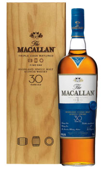 THE MACALLAN 30 YEAR OLD SINGLE -750ML MALT FINE OAK                                                                            