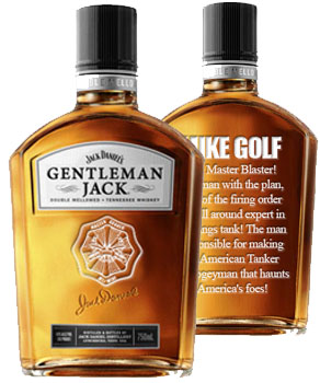JACK DANIEL'S GENTLEMAN JACK TENNESSEE WHISKEY CUSTOM ENGRAVED - MASTER GUNNER                                                  