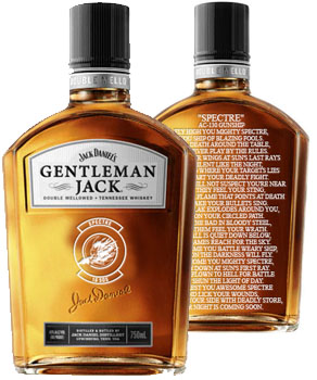 JACK DANIEL'S GENTLEMAN JACK TENNESSEE WHISKEY CUSTOM ENGRAVED - SPECTRE                                                        